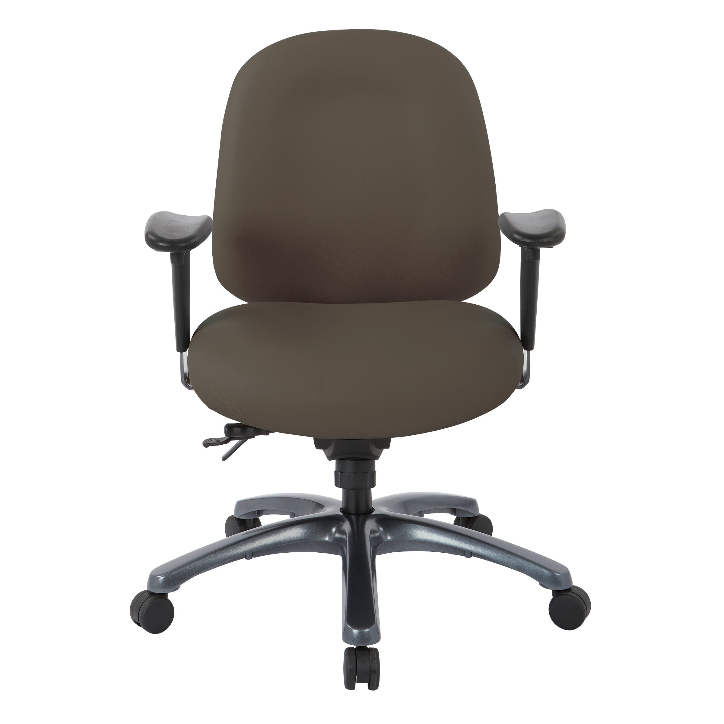 Multi-Function Mid Back Chair with Seat Slider and Titanium Finish Base